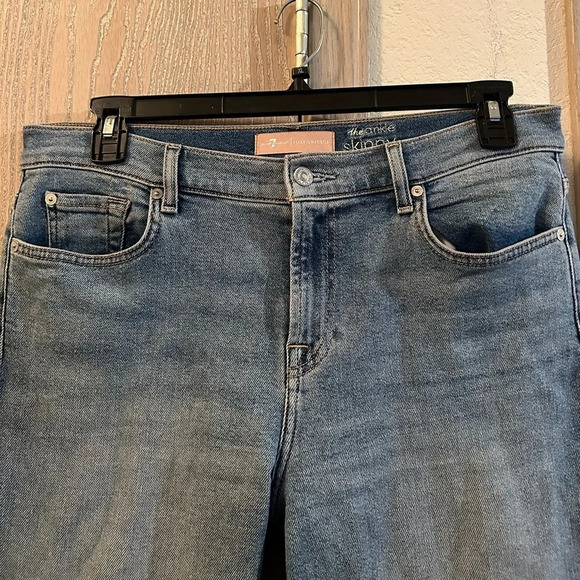 7 For All Mankind Luxe Vintage The Ankle Skinny in Flora Sz 32 Women’s Scalloped - Picture 7 of 11